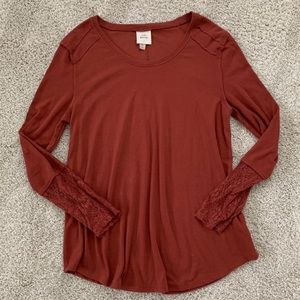 NWOT Knox Rose Burnt Orange Top